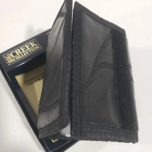 Big Creek Collection Mens  Black Leather Trifold Wallet. - Picture 5 of 6